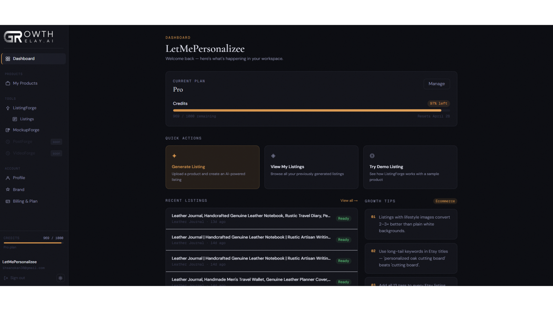 ListingForge screenshot